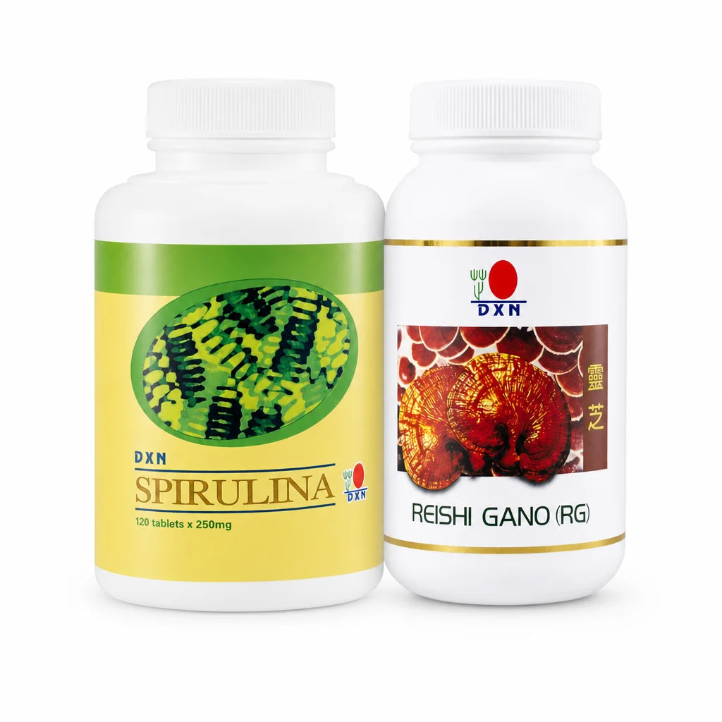 Zestaw DXN Spirulina + Reishi Gano RG – dwie butelki