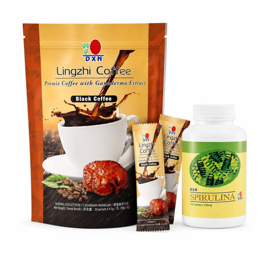 Zestaw DXN Spirulina + Lingzhi Black Coffee
